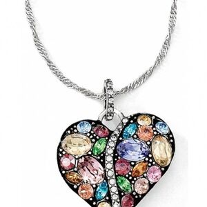 Brighton Colorful Gem Heart Necklace Trust Your Journey NWT